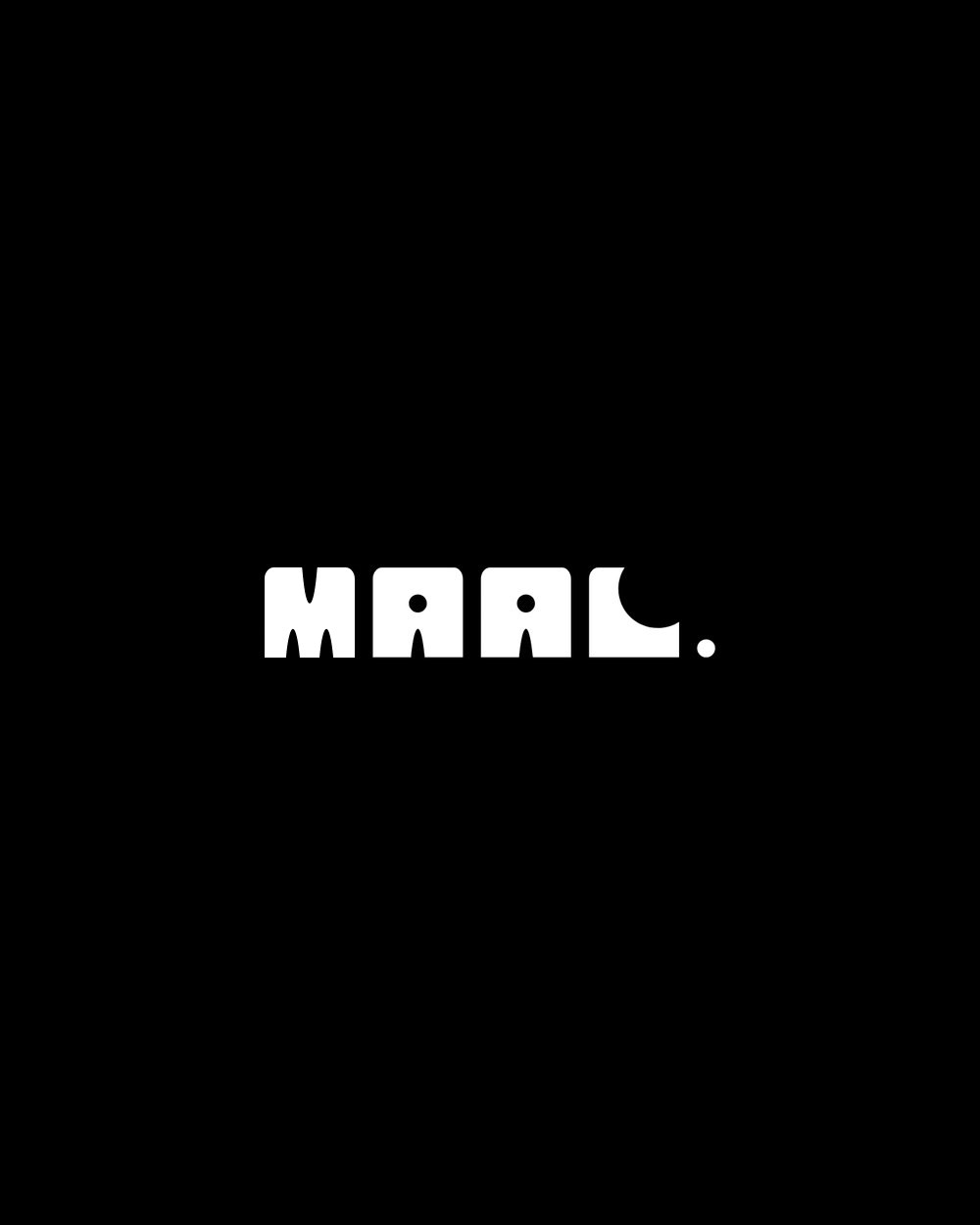 The block word MAAL in white on black.
